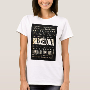 Aantrekken en beroemde plaatsen in Barcelona, Span T-shirt