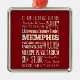 Aantrekken en beroemde plaatsen van Memphis, Tenne Metalen Ornament