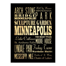 Aantrekken en beroemde plaatsen van Minneapolis, M