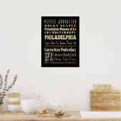 Aantrekken en beroemde plaatsen van Philadelphia, Poster (Keuken)
