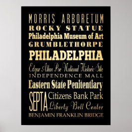Aantrekken en beroemde plaatsen van Philadelphia,  Poster