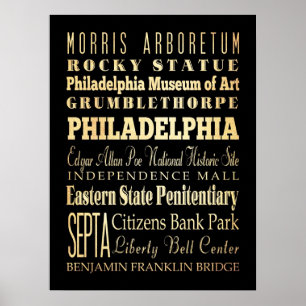 Aantrekken en beroemde plaatsen van Philadelphia,  Poster