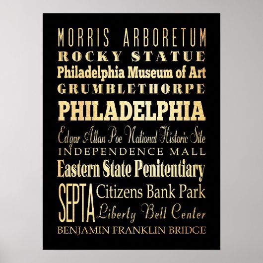 Aantrekken en beroemde plaatsen van Philadelphia, Poster (Voorkant)