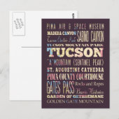 Aantrekken en beroemde plaatsen van Tucson, Arizon Briefkaart (Voorkant / Achterkant)