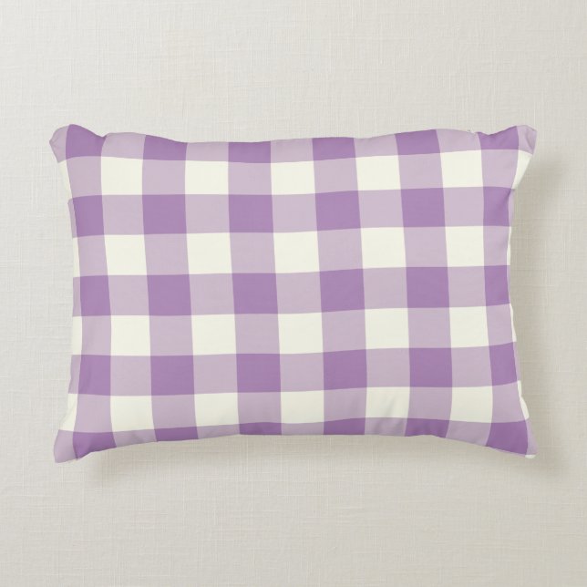 Aantrekken van het Afrikaanse Violet Gingham Patte Accent Kussen (Voorkant)