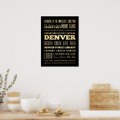 Aantrekkingen en beroemde plaatsen in Denver, Colo Poster (Keuken)