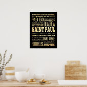 Aantrekkingen en beroemde plaatsen in St. Paul, Mi Poster (Keuken)