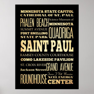 Aantrekkingen en beroemde plaatsen in St. Paul, Mi Poster