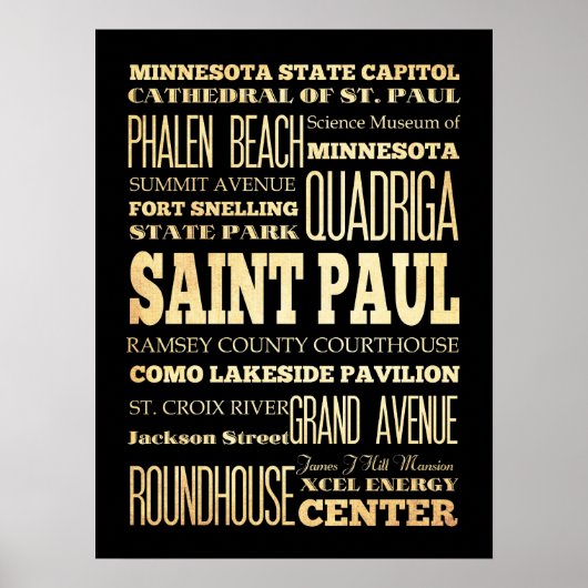 Aantrekkingen en beroemde plaatsen in St. Paul, Mi Poster (Voorkant)