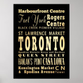 Aantrekkingen en beroemde plaatsen in Toronto, Ont Poster (Voorkant)