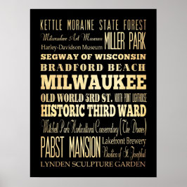 Aantrekkingen en beroemde plaatsen van Milwaukee,  Poster