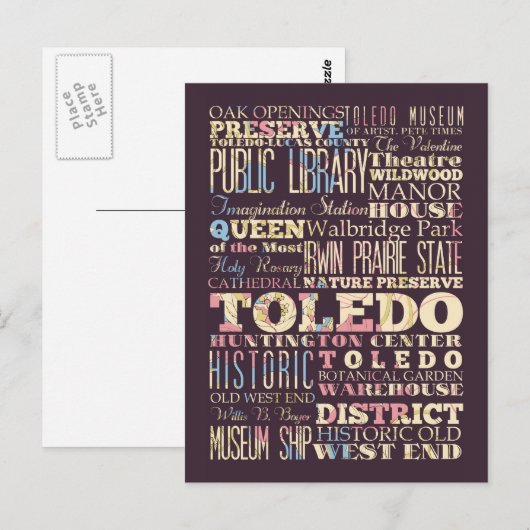 Aantrekkingen en beroemde plaatsen van Toledo, Ohi Briefkaart (Voorkant / Achterkant)