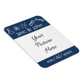 Aantrekkingskrachten in Navy Save-the-Date Magneet (Rechterzijde)