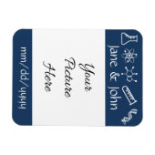 Aantrekkingskrachten in Navy Save-the-Date Magneet (Horizontaal)