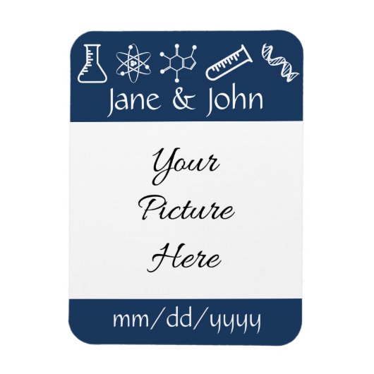 Aantrekkingskrachten in Navy Save-the-Date Magneet (Verticaal)