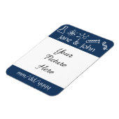 Aantrekkingskrachten in Navy Save-the-Date Magneet (Linkerzijde)