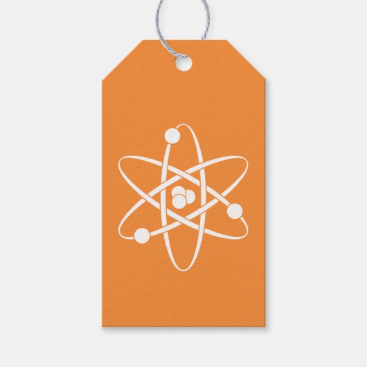 Aantrekkingskrachten in oranje cadeautag cadeaulabel (Voorkant)
