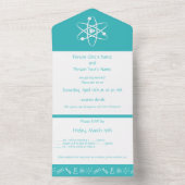 Aantrekkingskrachten in Turquoise All In One Uitnodiging (Binnen)