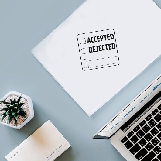 Aanvaard/verworpen, twee in één rubberstempel