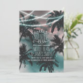 Aanvaardbaar Night Sky Evening Beach Lights Weddin Kaart (Staand voorkant)