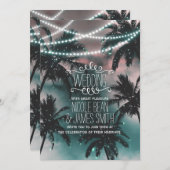 Aanvaardbaar Night Sky Evening Beach Lights Weddin Kaart (Voorkant / Achterkant)