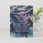 Aanvaardbaar Night Sky Evening Beach Lights Weddin Kaart (Staand voorkant)