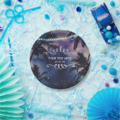 Aanvaardbaar Night Sky Evening Beach Lights Weddin Papieren Bordje (Feest)