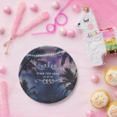 Aanvaardbaar Night Sky Evening Beach Lights Weddin Papieren Bordje (Feest)