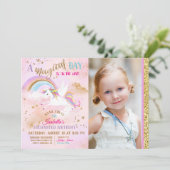 Aanvaardbare Paukasus Unicorn Rainbow Sparkle Birt Kaart (Staand voorkant)