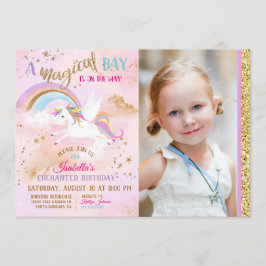 Aanvaardbare Paukasus Unicorn Rainbow Sparkle Birt Kaart