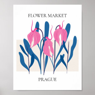 Aanvaardbare Praag voor de bloemenmarkt Poster