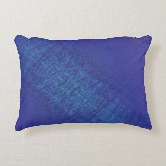 aanvaarding | Blauw Indigo Violet Shibori Patroon Accent Kussen (Voorkant)