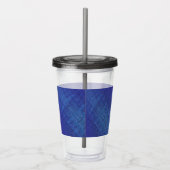 aanvaarding | Blauw Indigo Violet Shibori Patroon Acryl Drinkbeker (Rechts)