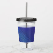 aanvaarding | Blauw Indigo Violet Shibori Patroon Acryl Drinkbeker (Voorkant)