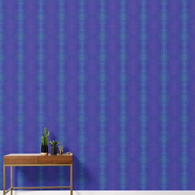 aanvaarding | Blauw Indigo Violet Shibori Patroon Behang (Hal)