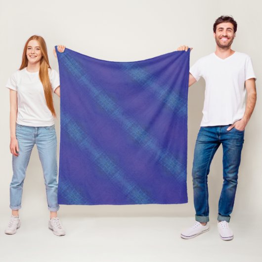 aanvaarding | Blauw Indigo Violet Shibori Patroon Fleece Deken (In situ)