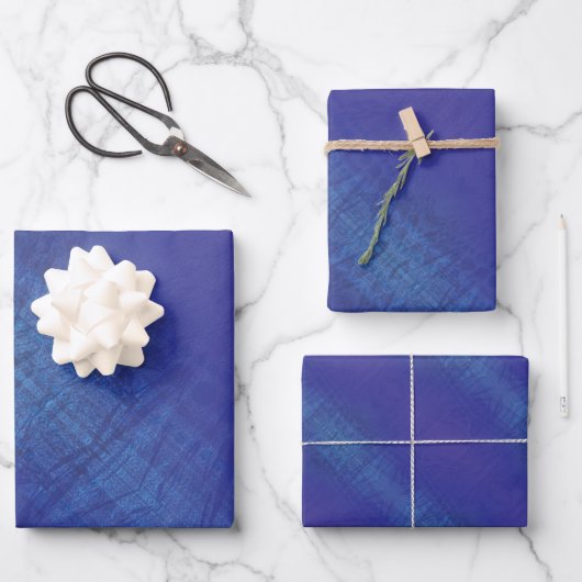 aanvaarding | Blauw Indigo Violet Shibori Patroon Inpakpapier Vel (Voorkant)