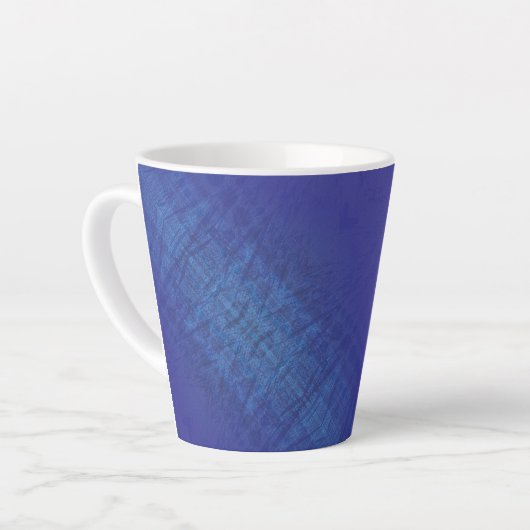 aanvaarding | Blauw Indigo Violet Shibori Patroon Latte Mok (Linkerhoek)