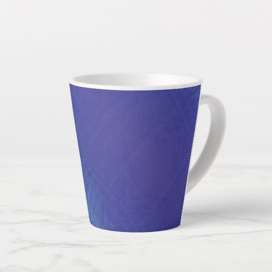 aanvaarding | Blauw Indigo Violet Shibori Patroon Latte Mok (Rechterhoek)