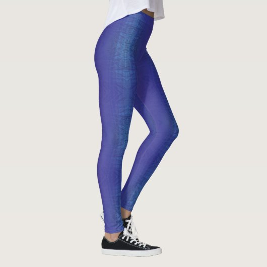 aanvaarding | Blauw Indigo Violet Shibori Patroon Leggings (Rechts)