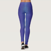 aanvaarding | Blauw Indigo Violet Shibori Patroon Leggings (Achterkant)