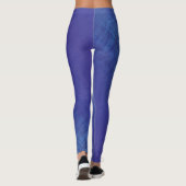 aanvaarding | Blauw Indigo Violet Shibori Patroon Leggings (Achterkant)