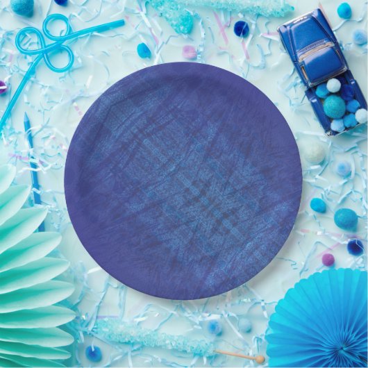 aanvaarding | Blauw Indigo Violet Shibori Patroon Papieren Bordje (Feest)
