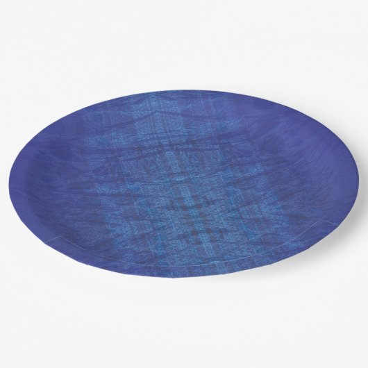 aanvaarding | Blauw Indigo Violet Shibori Patroon Papieren Bordje (Gekanteld)