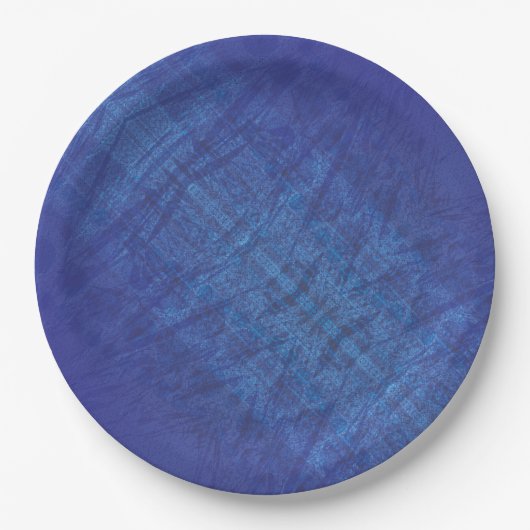 aanvaarding | Blauw Indigo Violet Shibori Patroon Papieren Bordje (Voorkant)