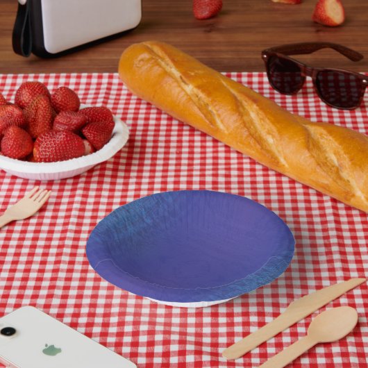 aanvaarding | Blauw Indigo Violet Shibori Patroon Papieren Kommen (Picknick)