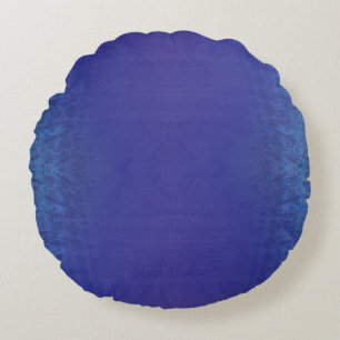aanvaarding   Blauw Indigo Violet Shibori Patroon Rond Kussen