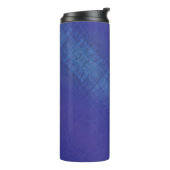 aanvaarding | Blauw Indigo Violet Shibori Patroon Thermosbeker (Gedraaid links)