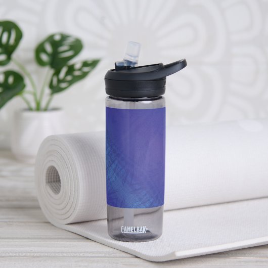 aanvaarding | Blauw Indigo Violet Shibori Patroon Waterfles (Links)