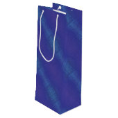 aanvaarding | Blauw Indigo Violet Shibori Patroon Wijn Cadeautas (Achterkant Gekanteld)